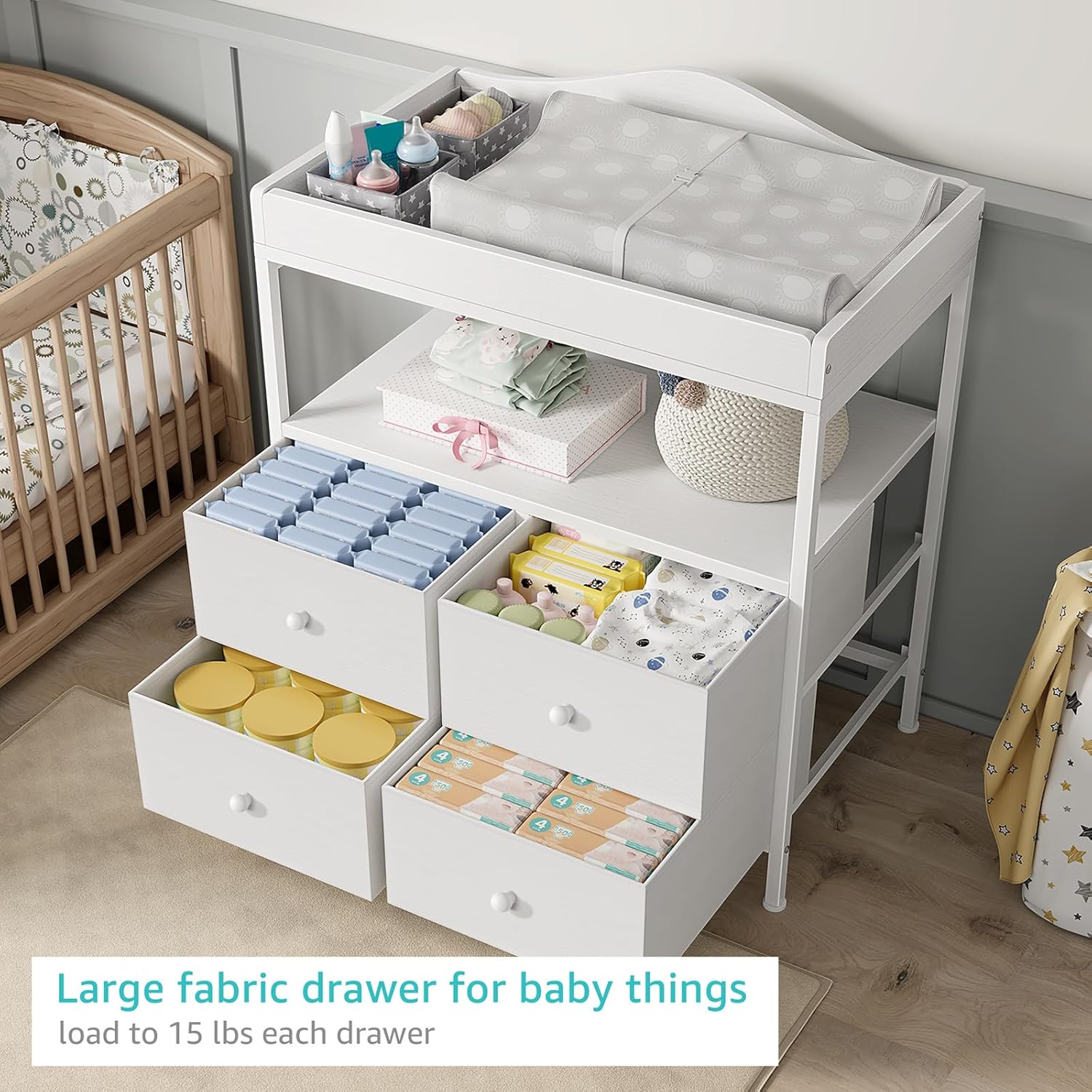 White Baby Changing Table Dres - đánh giá và giá Baby Nursery Dresser Changing Table