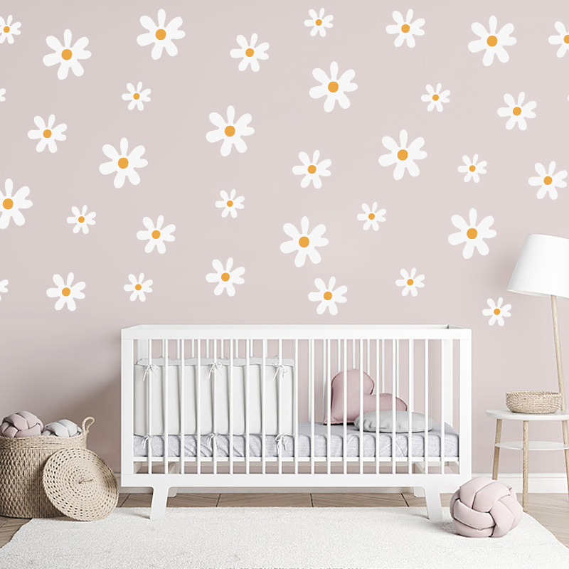 Boho Daisy Flowers Wall Sticke - đánh giá và giá Baby Nursery Diy