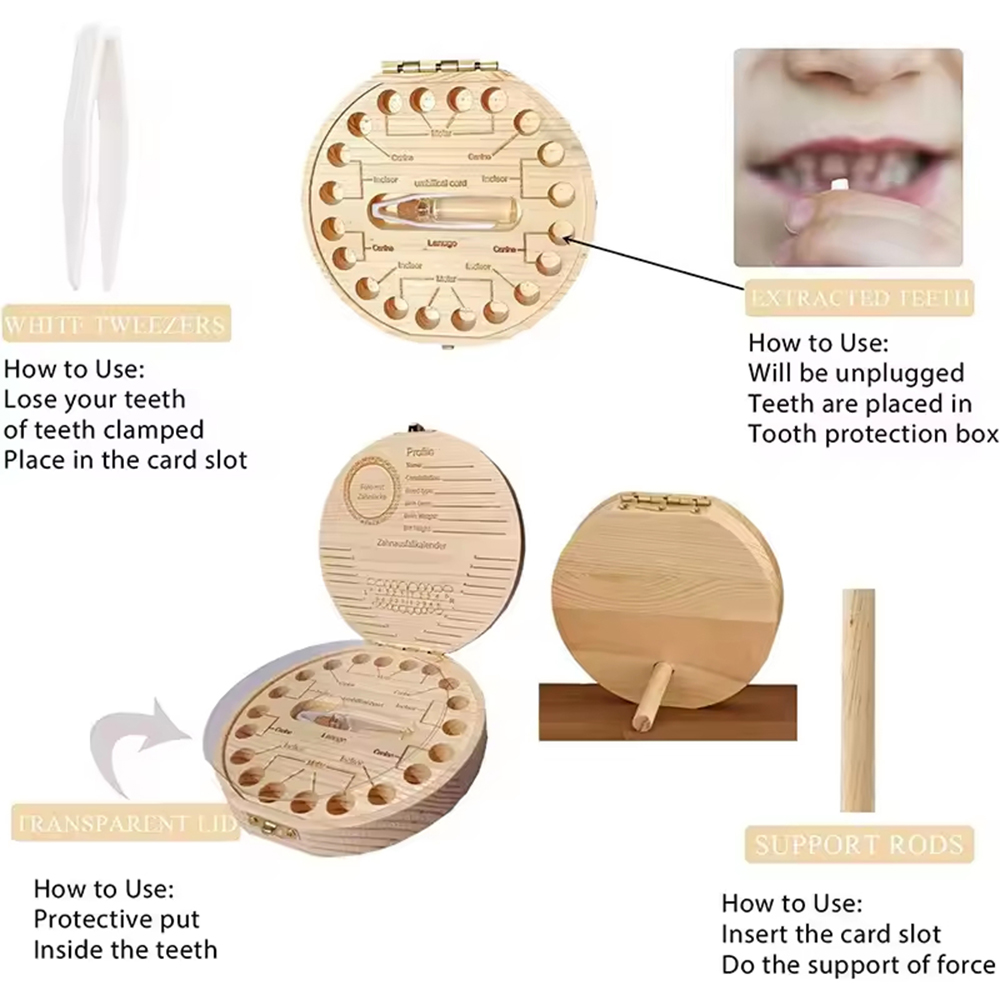 1PC Children's Milk Tooth Box  - đánh giá và giá Baby Keepsake Box