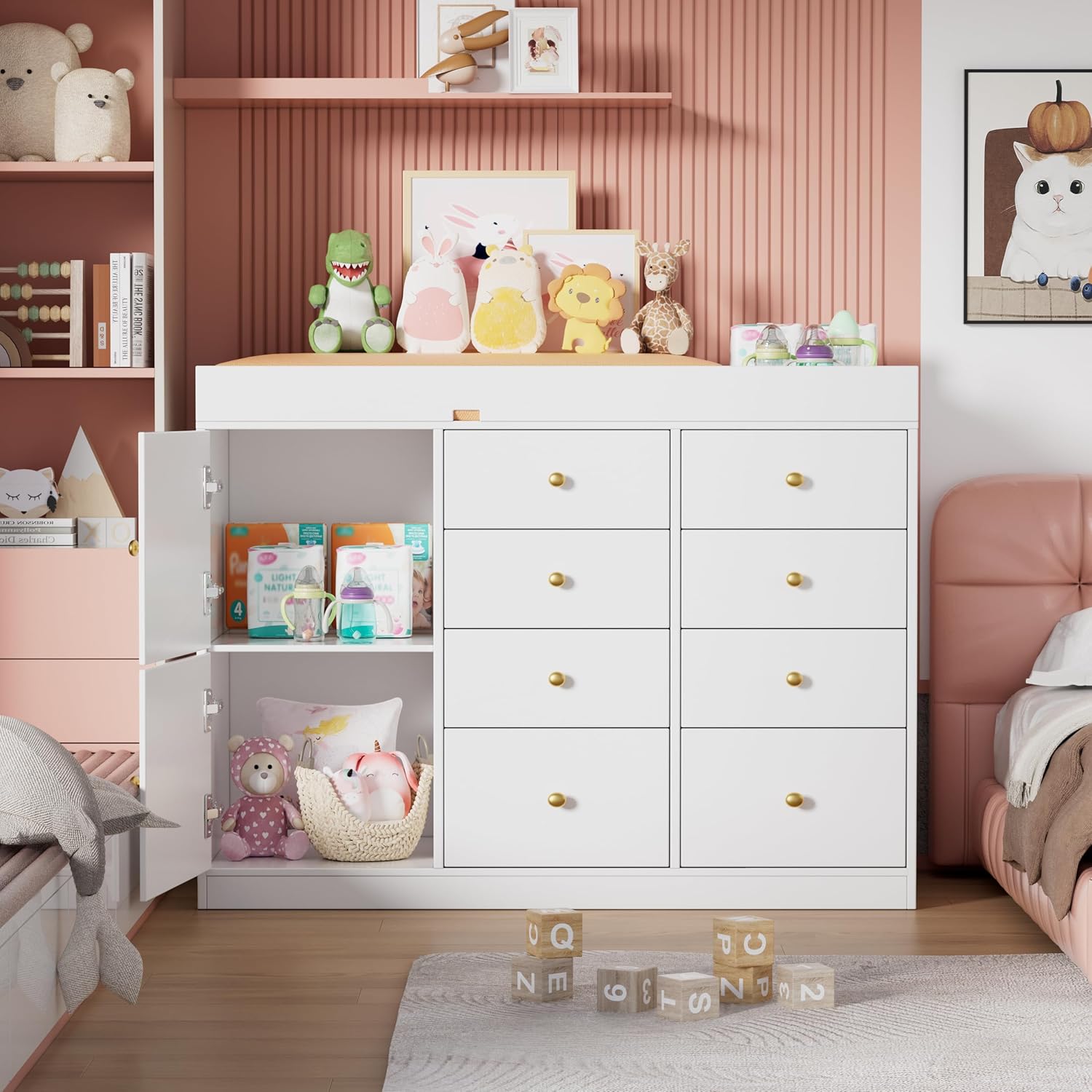 Changing Table Dresser, Baby C - đánh giá và giá Baby Nursery Dresser Changing Table
