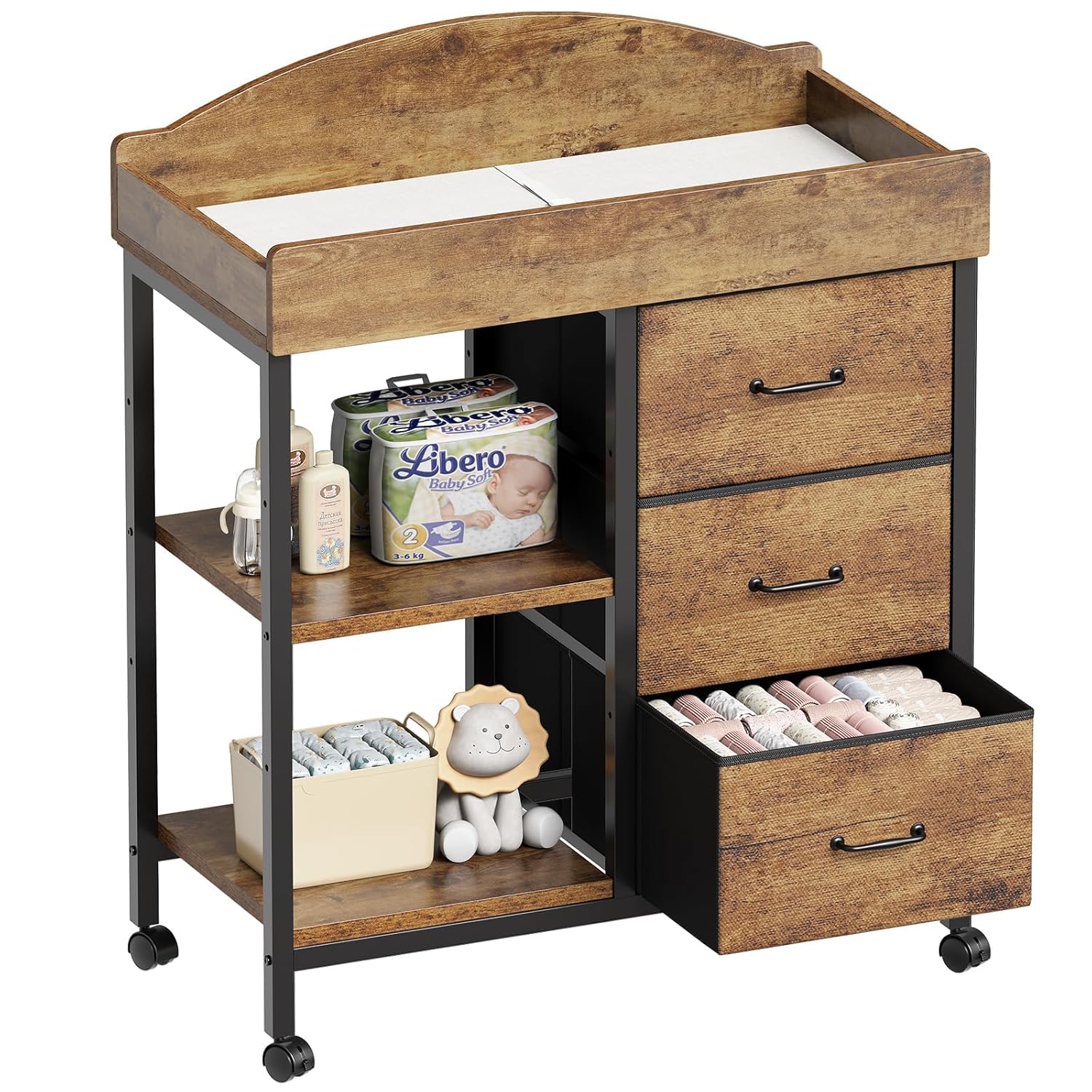 Rustic Brown Baby Changing Tab - đánh giá và giá Baby Nursery Dresser Changing Table