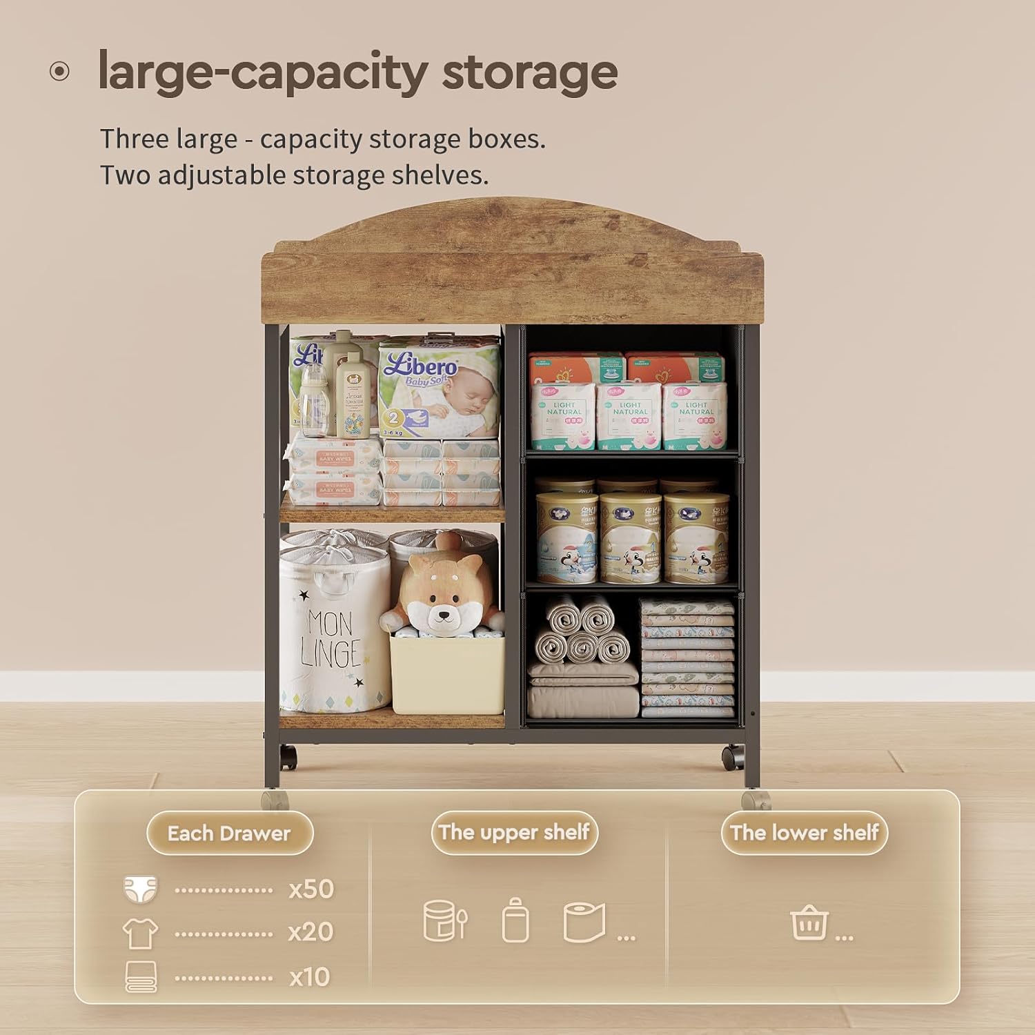 Rustic Brown Baby Changing Tab - đánh giá và giá Baby Nursery Dresser Changing Table