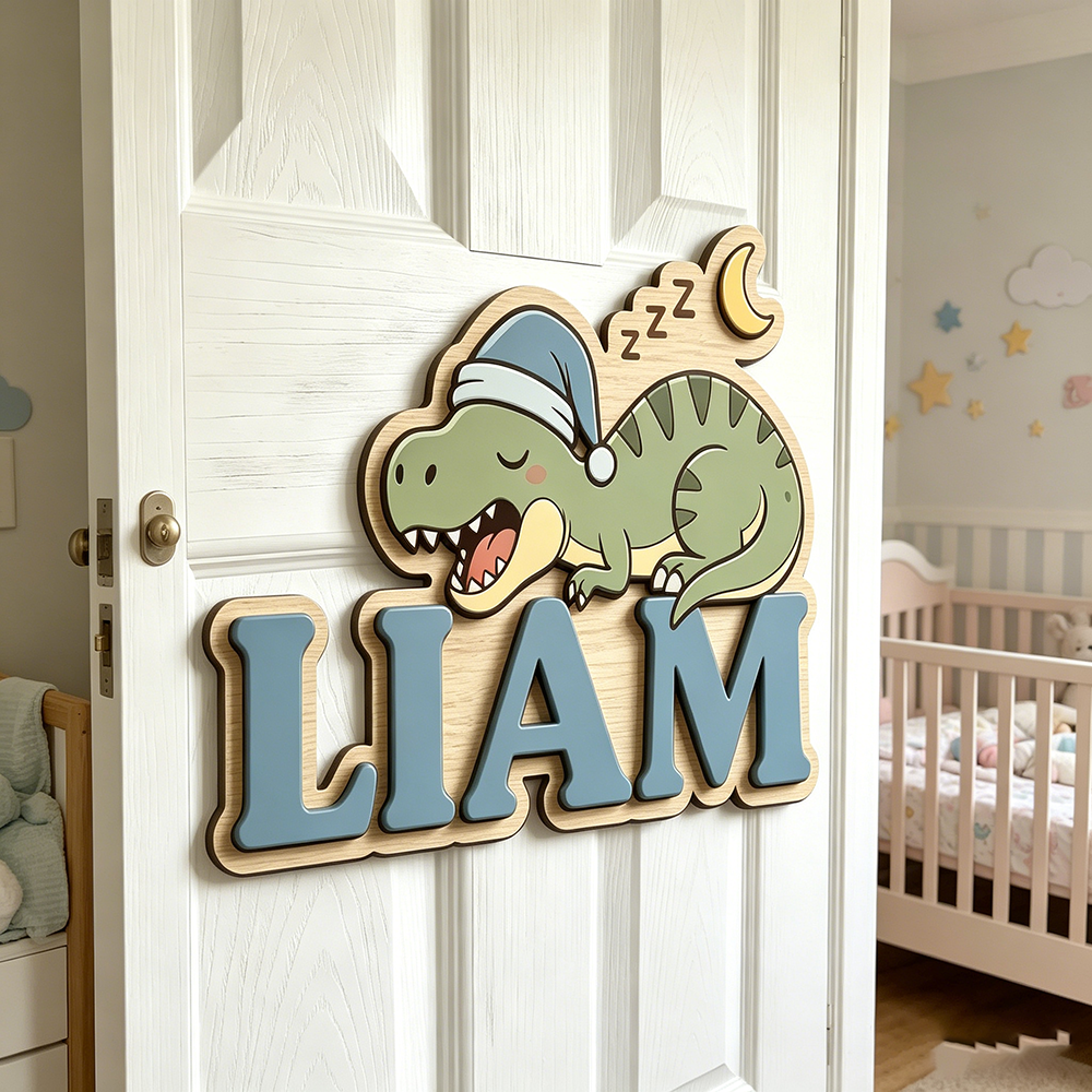 Personalized Sleepy Dinosaur N - đánh giá và giá Baby Nursery Decor