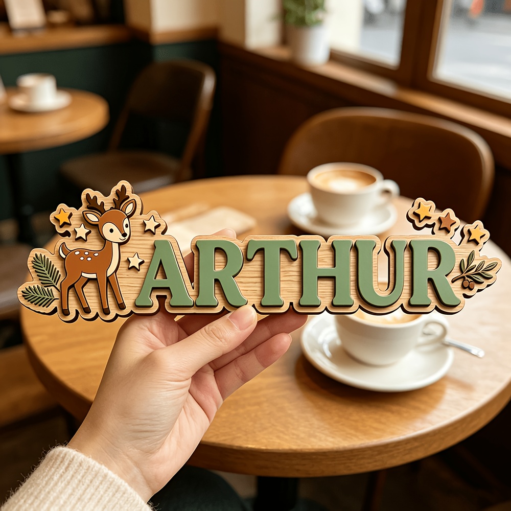 Custom Deer & Star Wooden Name - đánh giá và giá Baby Nursery Decor