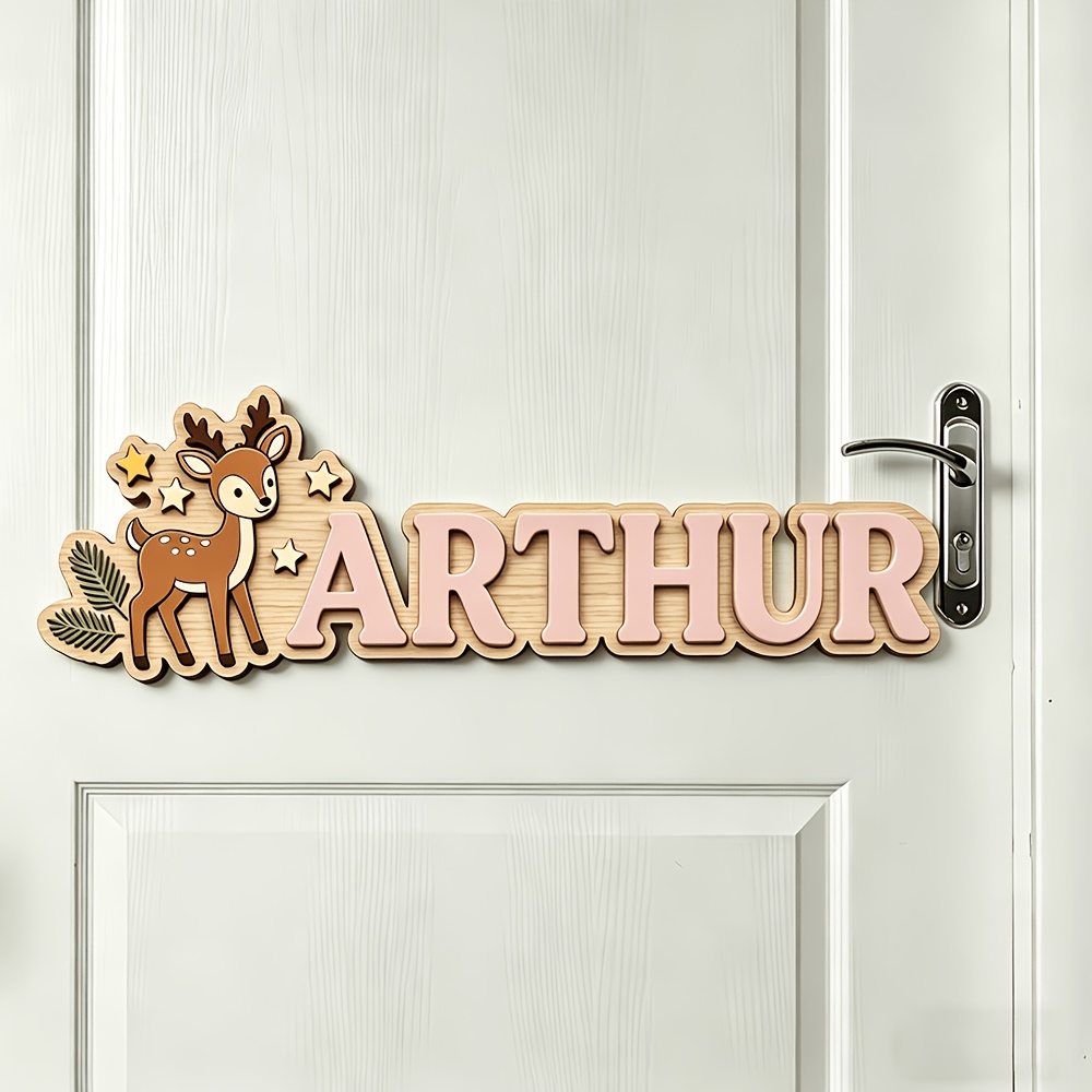 Custom Deer & Star Wooden Name - đánh giá và giá Baby Nursery Decor