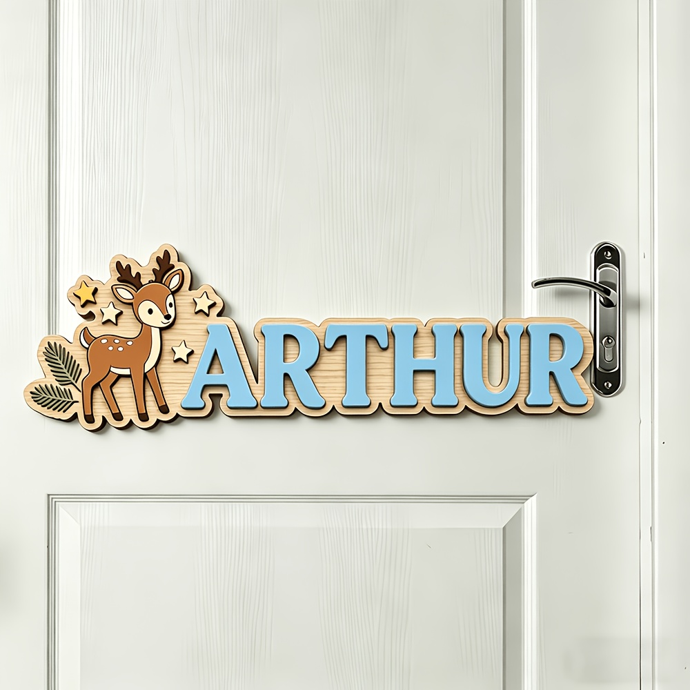Custom Deer & Star Wooden Name - đánh giá và giá Baby Nursery Decor