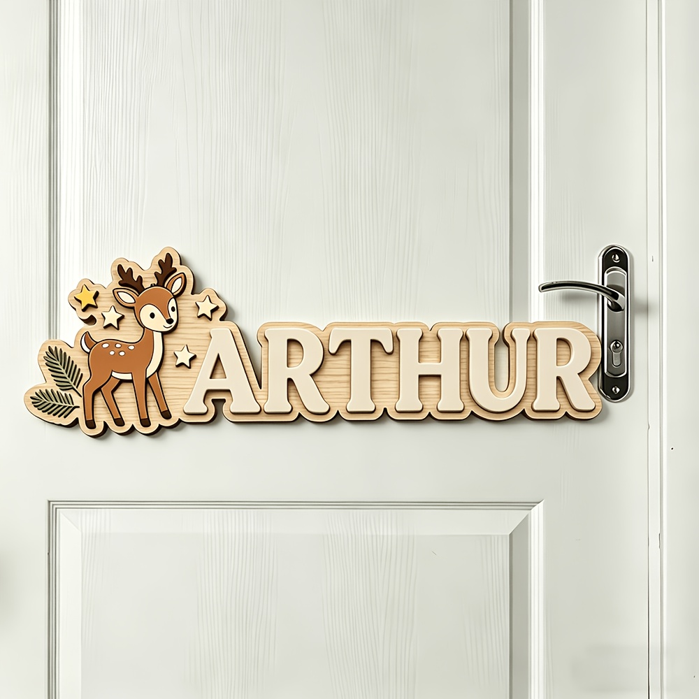 Custom Deer & Star Wooden Name - đánh giá và giá Baby Nursery Decor