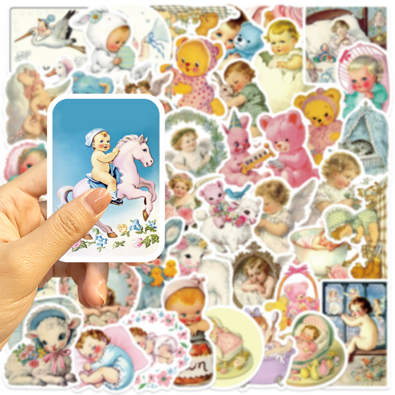 50pcs Vintage Baby Stickers Cu - đánh giá và giá Baby Nursery Stickers