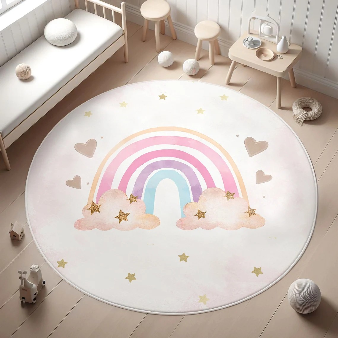 Rainbow Kids Rug,Heart Rainbow - đánh giá và giá Soft Rug Nursery