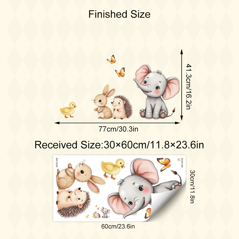 Cartoon Animal Wall Sticker -  - đánh giá và giá Baby Nursery Decor