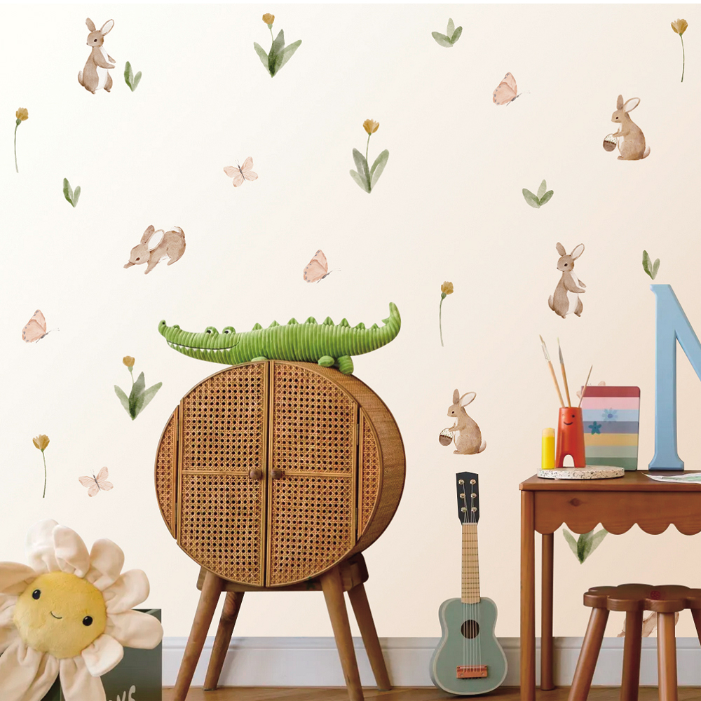 Summertime Watercolor  Cute Bu - đánh giá và giá Baby Nursery Stickers