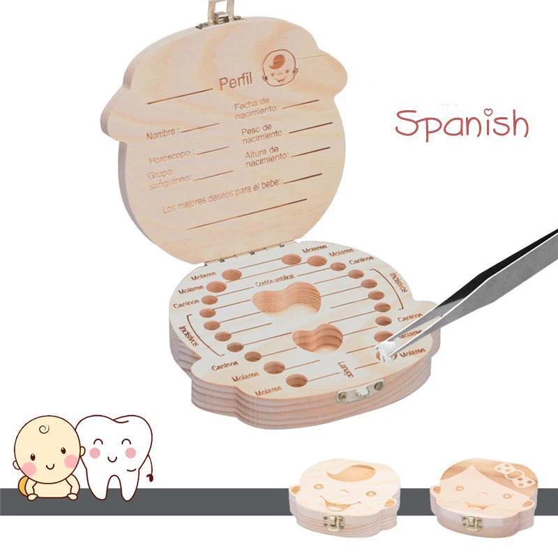 1pc-Baby Tooth Box Spanish Woo - đánh giá và giá Baby Keepsake Box