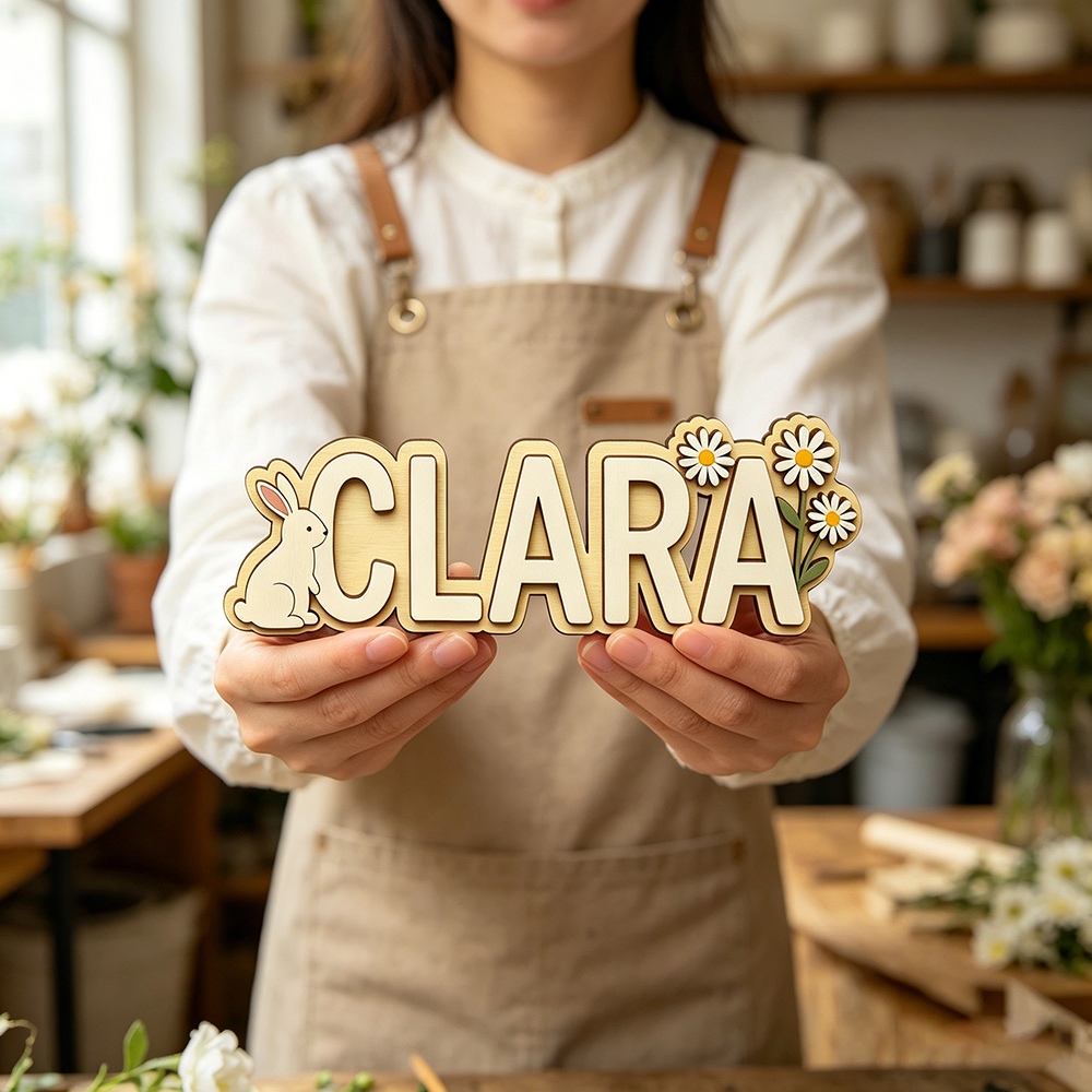 Custom Bunny & Daisy Kids Name - đánh giá và giá Baby Nursery Usa