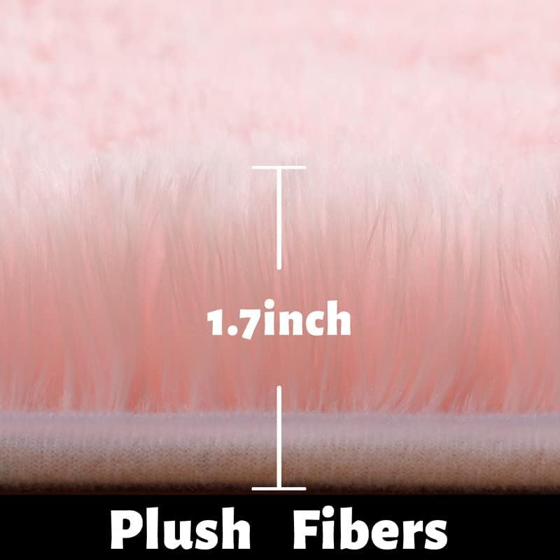Fluffy Pink Area Rug 4x6 for B - đánh giá và giá Soft Rug Nursery