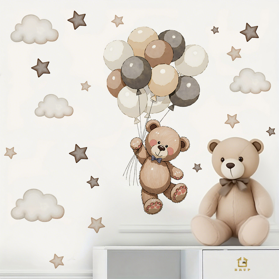 Adorable Teddy Bear Wall Decal - đánh giá và giá Baby Nursery Stickers