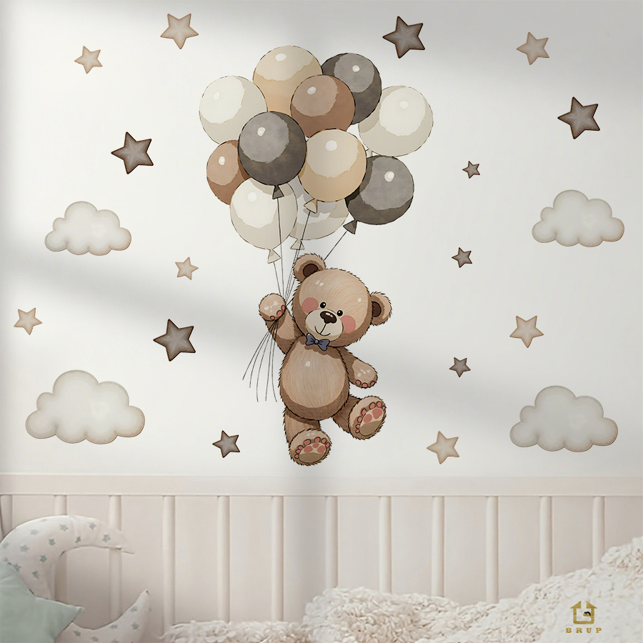 Adorable Teddy Bear Wall Decal - đánh giá và giá Baby Nursery Stickers