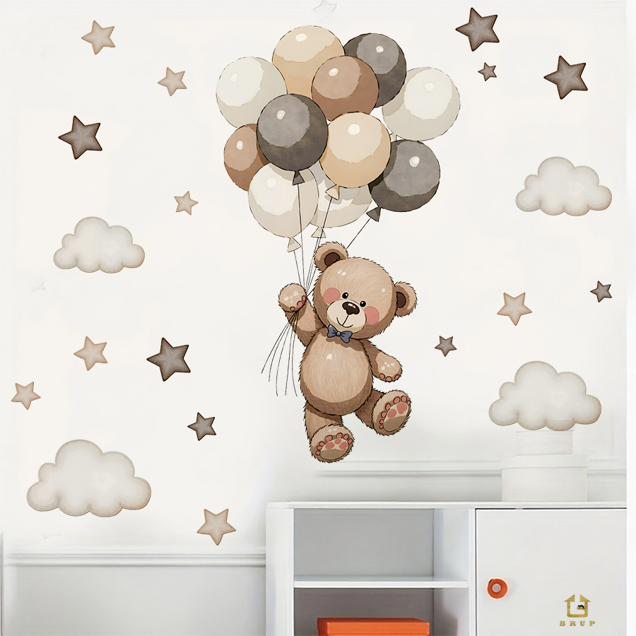 Adorable Teddy Bear Wall Decal - đánh giá và giá Baby Nursery Stickers