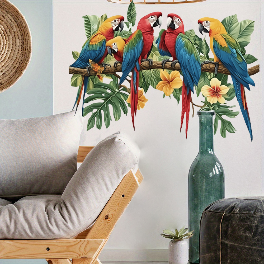 3Pcs Parrots on Branch Wall St - đánh giá và giá Baby Nursery Stickers