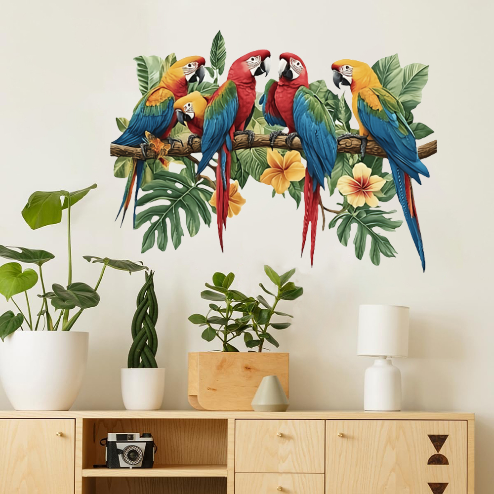 3Pcs Parrots on Branch Wall St - đánh giá và giá Baby Nursery Stickers