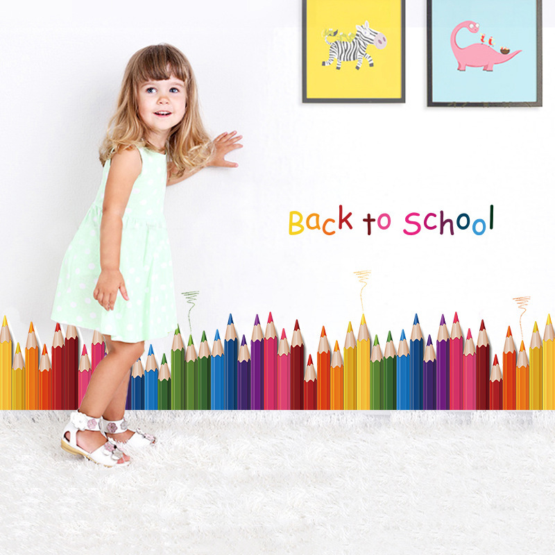 Cartoon Colour Pencil Baseboar - đánh giá và giá Baby Nursery Stickers