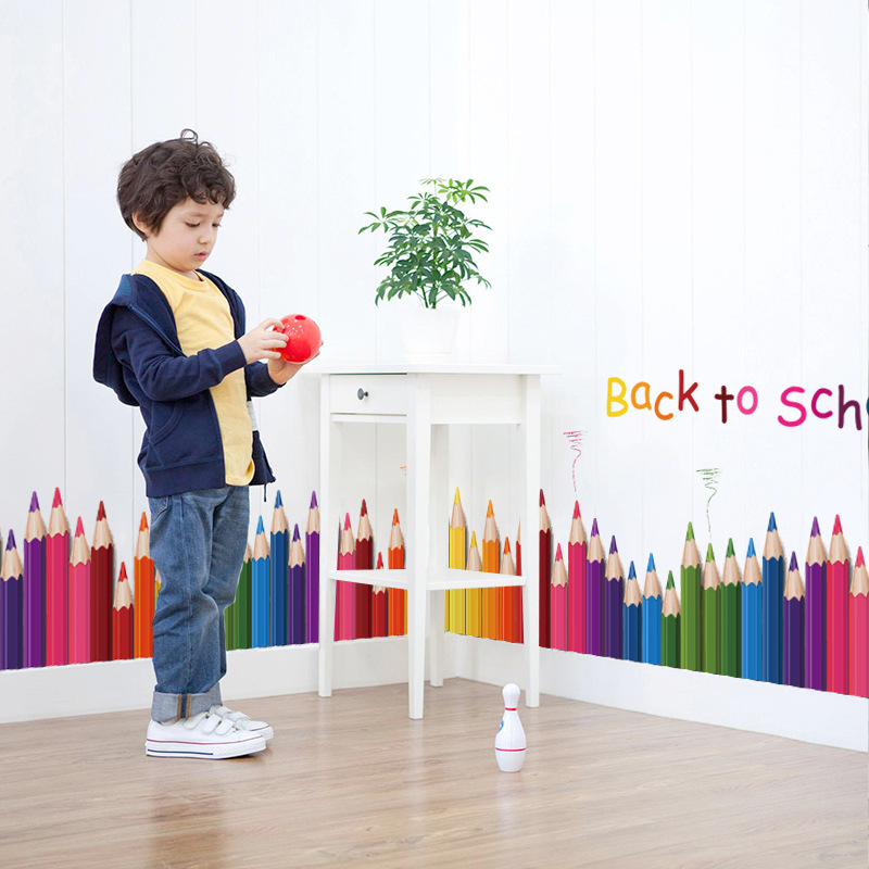 Cartoon Colour Pencil Baseboar - đánh giá và giá Baby Nursery Stickers