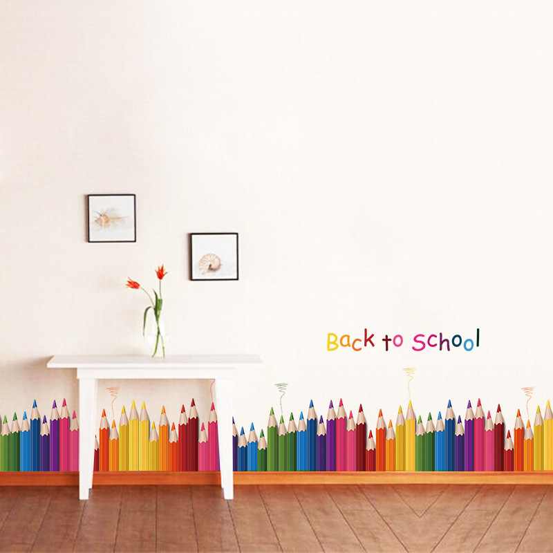 Cartoon Colour Pencil Baseboar - đánh giá và giá Baby Nursery Stickers