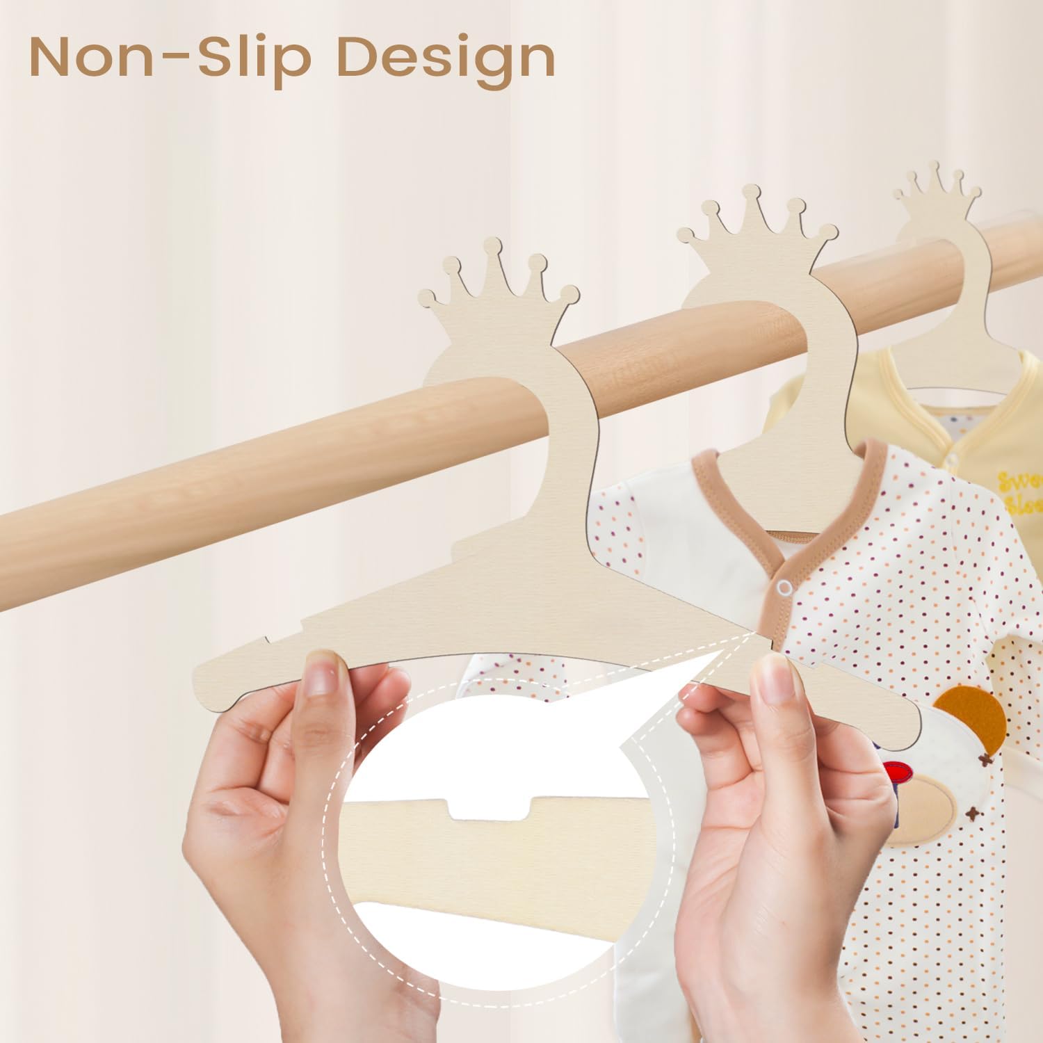Wooden Baby Hangers 9 Inch, Cu - đánh giá và giá Baby Nursery Usa