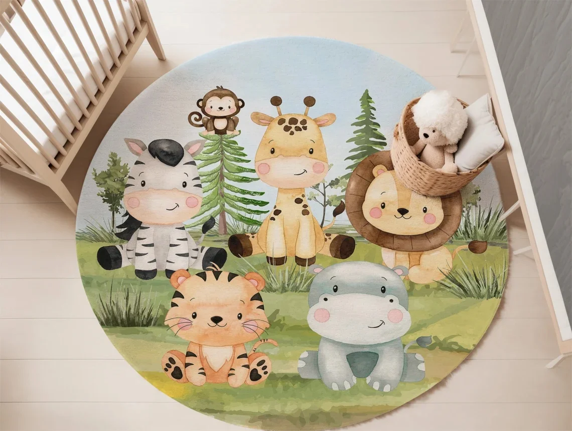 Woodland Animals Nursery Rug f - đánh giá và giá Baby Nursery Carpet