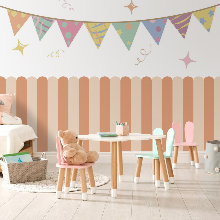 Multicolor Vertical Striped Ar - đánh giá và giá Baby Nursery Decor