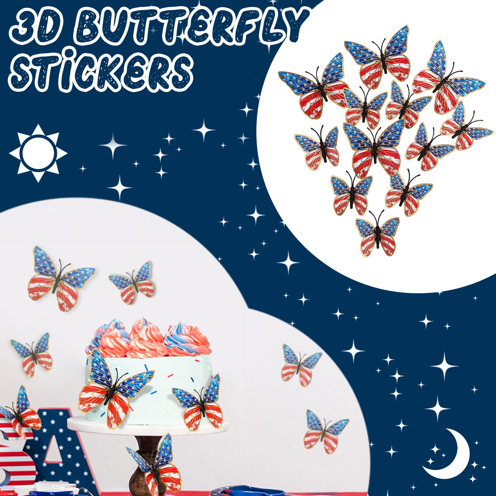 3d Butterfly Wall Stickers Ame - đánh giá và giá Baby Nursery Stickers