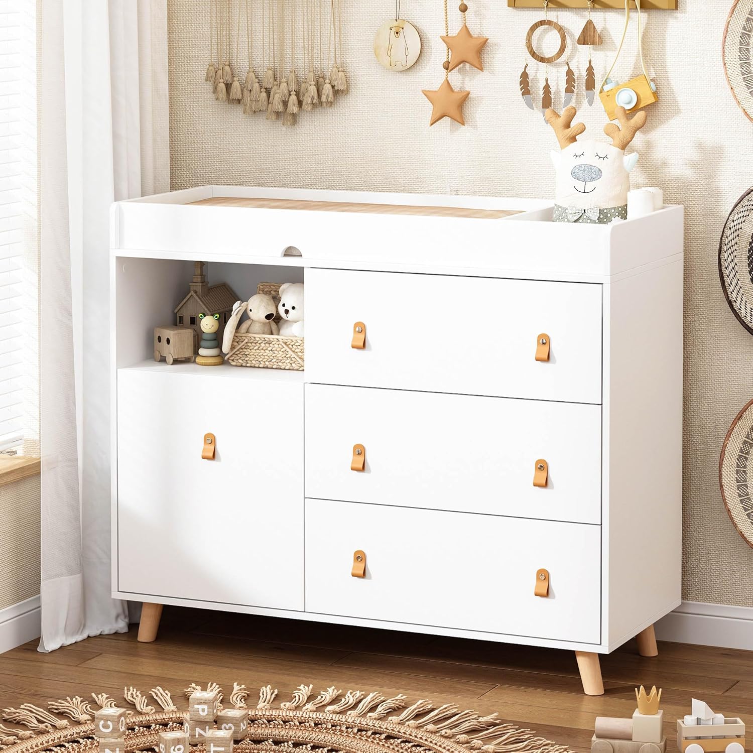 Baby Dresser Changing Table wi - đánh giá và giá Baby Nursery Laundry Basket