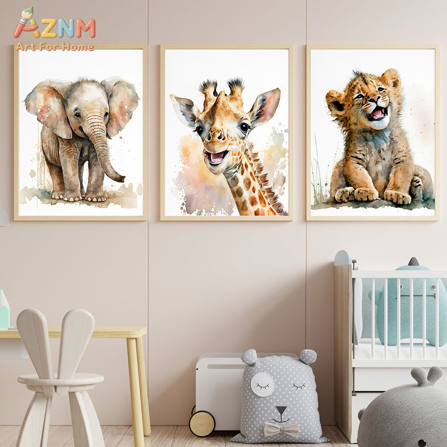 AZNm Watercolor Safari Baby An - đánh giá và giá Baby Zebra Nursery